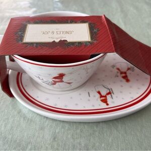 Graces Teaware set of cocoa coffee mug and snack plate